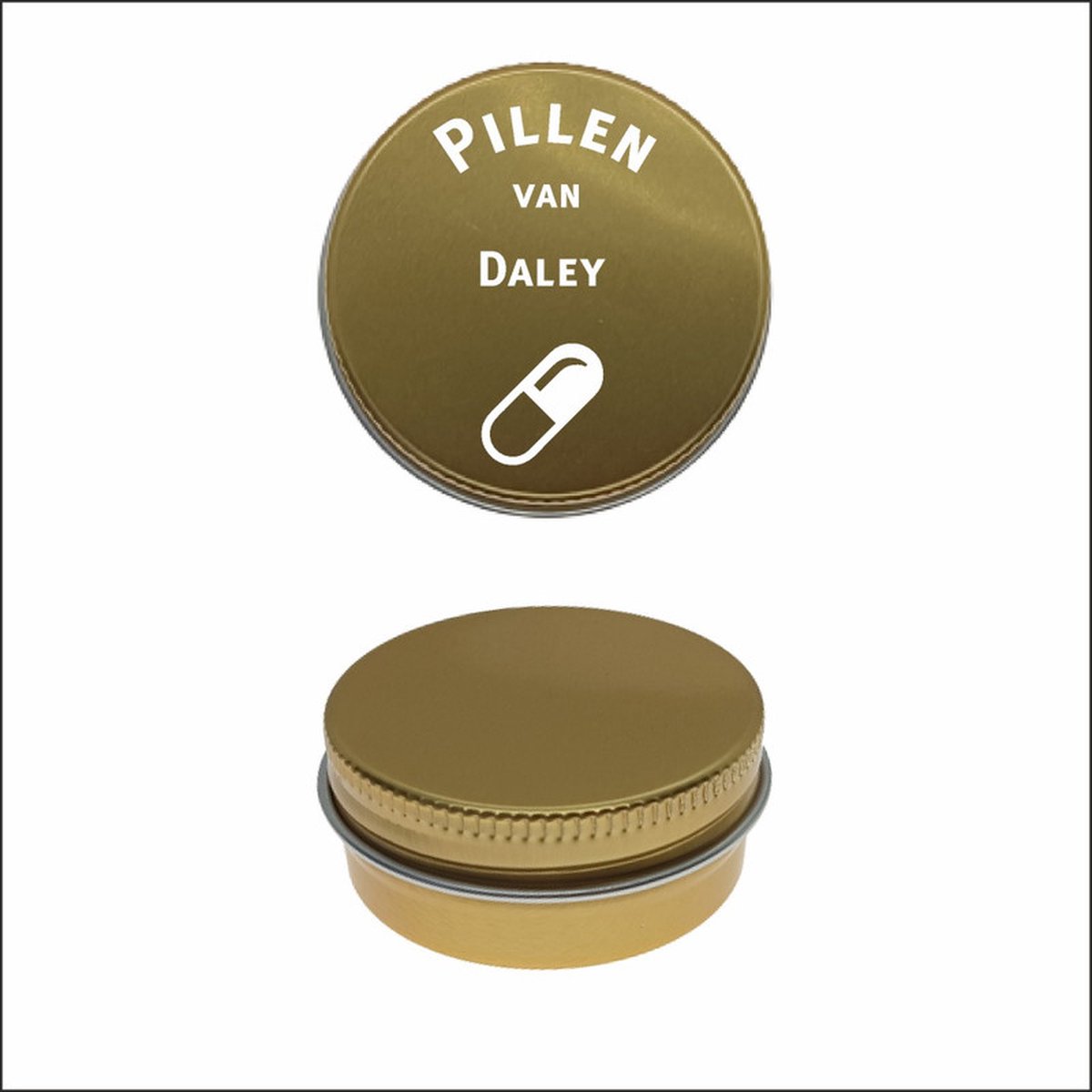 Goedkoopste Pillen Blikje Met Naam Gravering - Daley