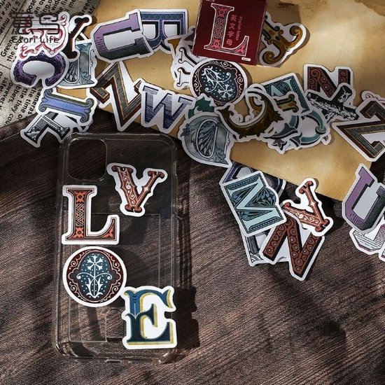 852 Stück Magazinboekletters-Stickers, Vintage-Scrapbook