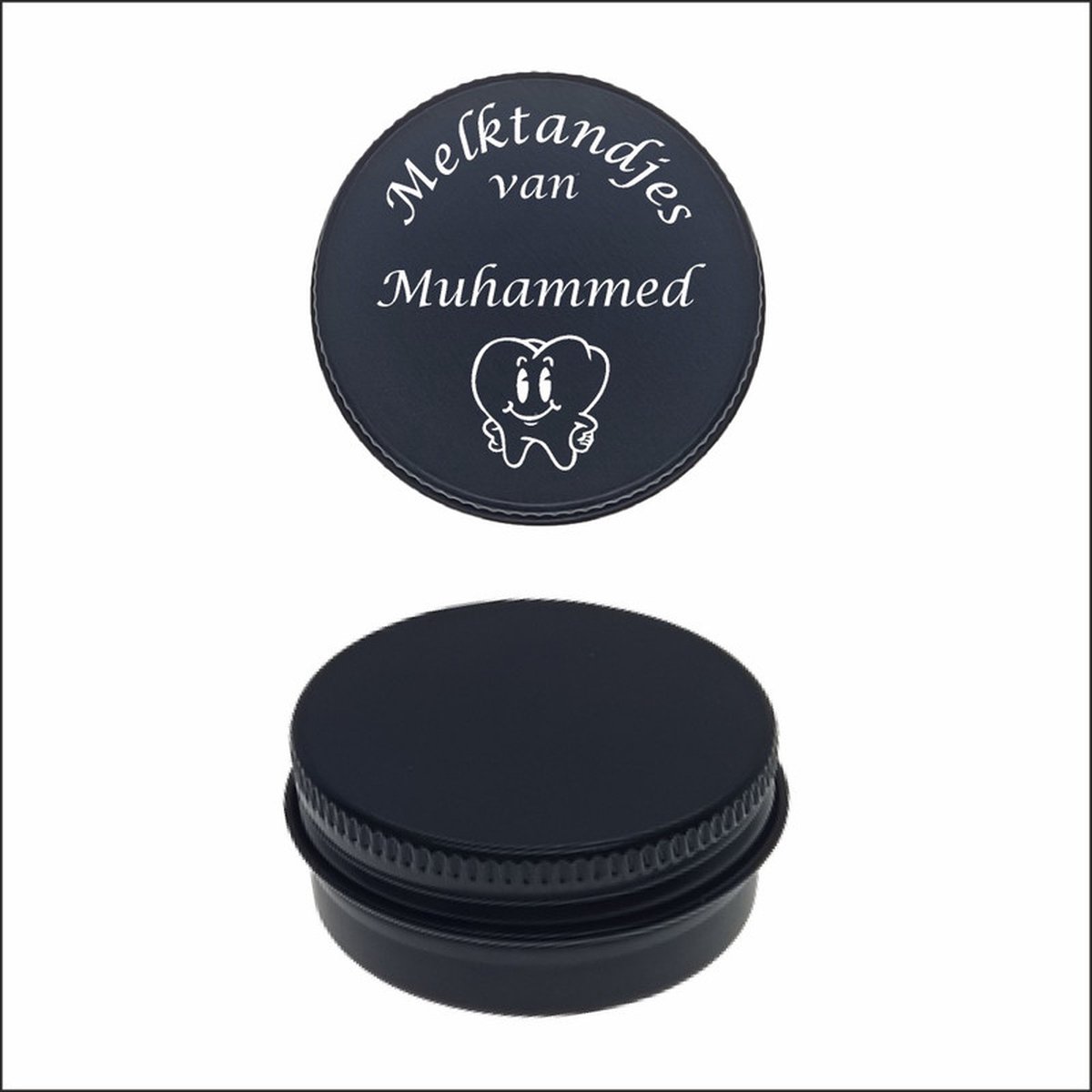 Goedkoopste Melktanden Blikje Met Naam Gravering - Muhammed