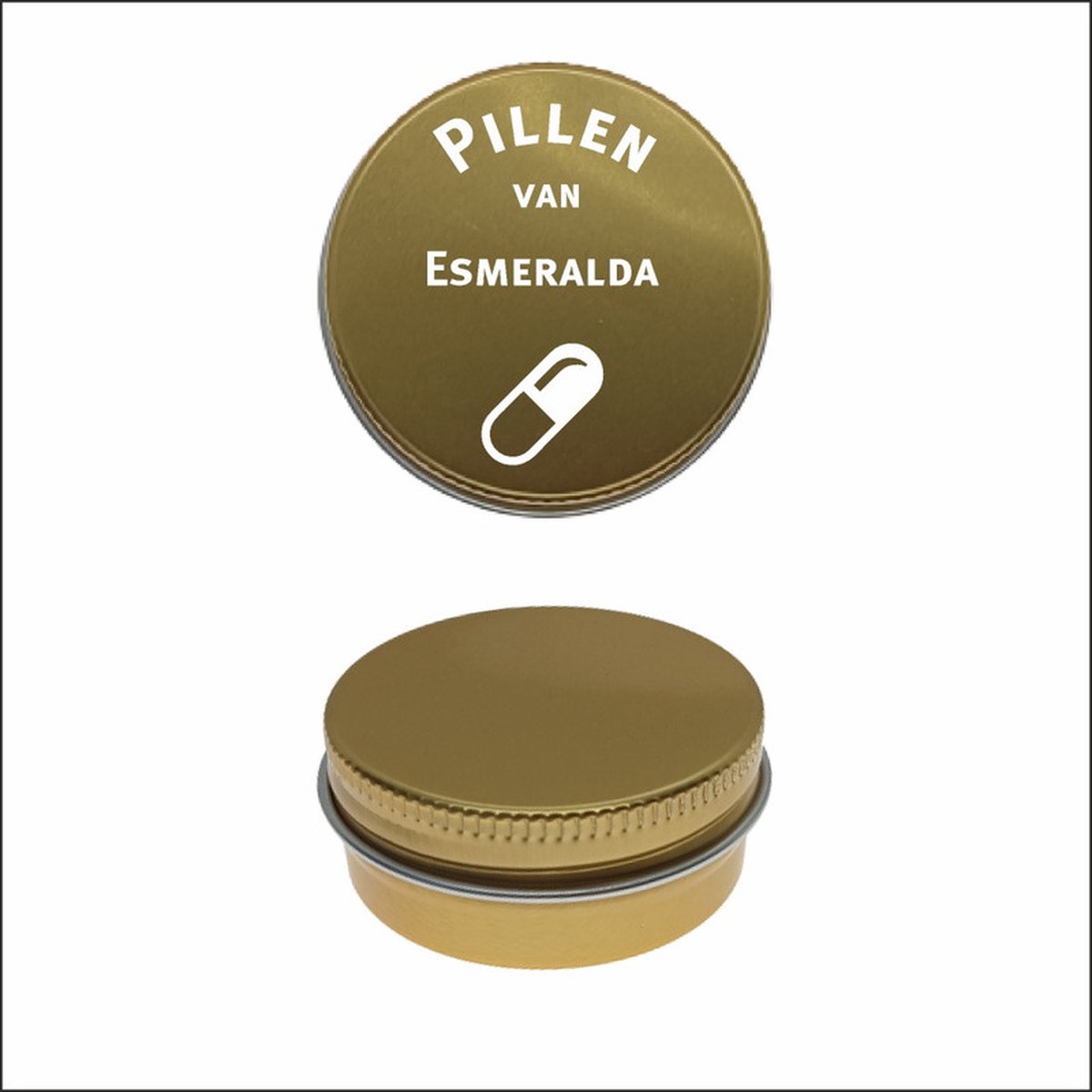 Goedkoopste Pillen Blikje Met Naam Gravering - Esmeralda
