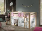 Halfhoogslaper Charlotte met bedtent & opbergzakjes Birdy - dennenhout