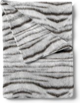 iSleep Plaid - Siberische Tijger Print - Zachte Fleece - 140x200 cm - Grijs