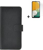 Geschikt voor Samsung Galaxy A13 5G Hoesje - Bookcase - A13 5G Screenprotector - A13 5G Hoes Wallet Book Case Zwart + Screenprotector