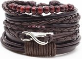 Embrace-it armband - set met kralen en leren armband - Cadeau voor mannen - Valentijnsdag/vaderdag