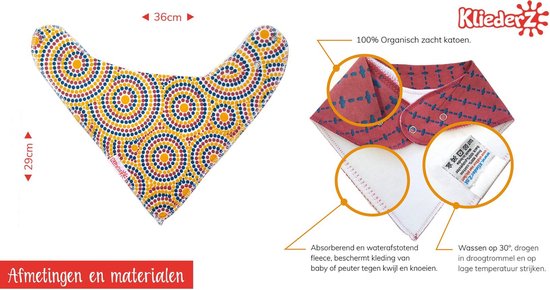 Bandana slab - kwijlslab meisjes - set 6 stuks baby slabbers - BB03 van Fabsworld — afbeelding 5
