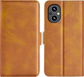 OnePlus Nord N20 Hoesje, MobyDefend Luxe Wallet Book Case (Sluiting Zijkant), Lichtbruin | GSM Hoesje / Telefoonhoesje Geschikt Voor: OnePlus Nord N20