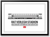 Rat Verlegh stadion poster | wanddecoratie NAC Breda stadion zwart wit poster | Liggend 30 x 21 cm