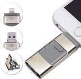 3 in 1 USB Flashdrive Lightning en USB/Micro USB - USB Stick -  Geheugenkaart - USB Adapter  - 32 GB - Zilver