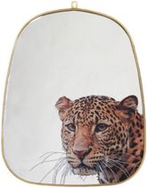 Gouden spiegel met tijger opdruk bruin
