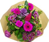 Boeket Kim Large Lila ↨ 45cm - bloemen - boeket - boeketje - bloem - droogbloemen - bloempot - cadeautje