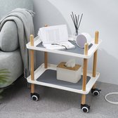 Doogo® Multifunctionelle trolley - Wit - kast op wieltjes – kar op wielen – 2 laagse kast – bakkerskast – stellingkast – rolkast – keukentrolley – serveerwagen – keukentrolley op w