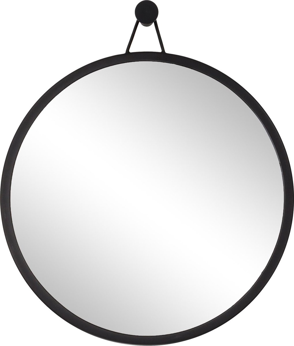 Ronde wandspiegel Lizzy met zwarte metalen lijst 60x3cm