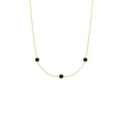 Zilveren goldplated ketting rond zirkonia zwart