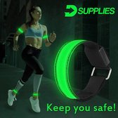 Fournitures D® | Ceinture de sécurité LED - Vert - rechargeable avec USB - éclairage - réfléchissant - course à pied - cyclisme - sport