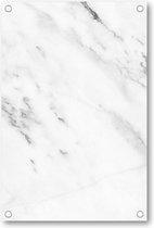 White Marble - Wit Marmer Patroon - Tuinposter 60x90 - Wanddecoratie - Minimalist