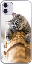 Coque iPhone 11 - Chat - Arbre à chat - Grijs - Siliconen