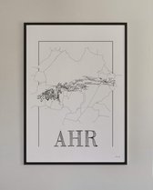 Poster wijnkaart - Ahr - zwart wit