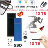 12 TB SSD Externe Harde Schijf Ultra Dun en Klein USB 3.1