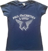 Paul McCartney Dames Tshirt -L- Wings Logo Blauw