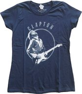 Eric Clapton Dames Tshirt -S- Vintage Photo Blauw