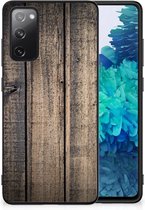 Leuk TPU Back Cover Geschikt voor Samsung Galaxy S20 FE Telefoon Hoesje met Zwarte rand Steigerhout