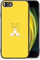 Telefoon Hoesje iPhone 7/8/SE 2020/2022 Hippe Hoesjes met Zwarte rand Baby Leopard