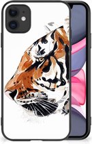Telefoonhoesje Geschikt voor iPhone 11 Silicone Case met Zwarte rand Tiger