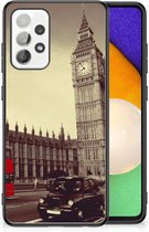 Telefoonhoesje Geschikt voor Samsung Galaxy A52 | A52s (5G/4G) Telefoontas met Zwarte rand Londen City