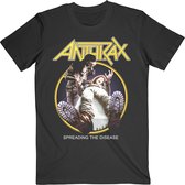 Anthrax Heren Tshirt -2XL- Spreading The Disease Track List Zwart