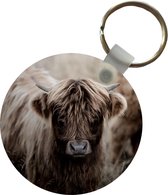 Sleutelhanger - Schotse hooglander - Koeien - Bruin - Plastic - Rond - Uitdeelcadeautjes