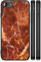 Hoesje Bumper iPhone 7/8/SE 2020/2022 Telefoon Hoesje met Zwarte rand Marmer Bruin