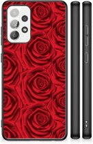 TPU Bumper Geschikt voor Samsung Galaxy A52 | A52s (5G/4G) GSM Hoesje met Zwarte rand Red Roses