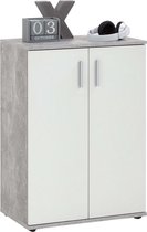Decoways - FMD Kast met 2 deuren wit en grijs