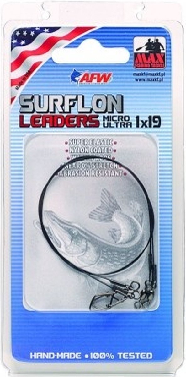 Max Fishing Tackle Titanium Surflon Leader 1x19 (2 pcs) - Maat : 30cm - 12kg