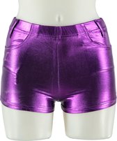 Apollo - Hotpants dames - Latex - Paars - Maat XXS/XS - Hotpants - Carnavalskleding - Feestkleding - Hotpants latex - Hotpants dames