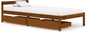 Decoways - Bedframe met 2 lades massief grenenhout honingbruin 100x200 cm