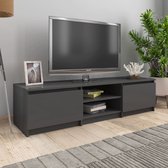 Decoways - Tv-meubel 140x40x35,5 cm spaanplaat hoogglans grijs