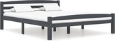 Decoways - Bedframe massief grenenhout donkergrijs 160x200 cm