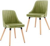 Decoways - Eetkamerstoelen 2 stuks fluweel lichtgroen