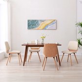 Decoways - Eetkamerstoelen 4 stuks kunstleer crème