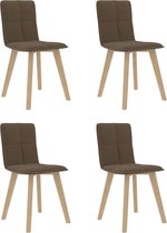 Decoways - Eetkamerstoelen 4 st stof bruin