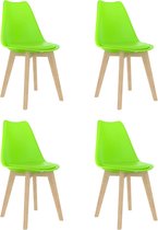 Decoways - Eetkamerstoelen 4 st kunststof groen