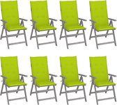 Decoways - Tuinstoelen 8 st verstelbaar met kussens acaciahout grijs