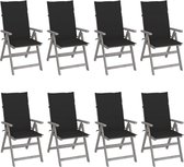 Decoways - Tuinstoelen 8 st verstelbaar met kussens acaciahout grijs