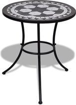 Decoways - Bistrotafel 60 cm mozaïek zwart en wit