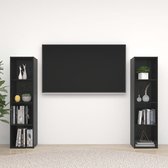 Decoways - Tv-meubelen 2 stuks 142,5x35x36,5 cm spaanplaat hoogglans zwart