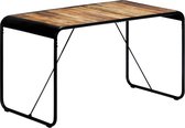 Decoways - Eettafel 140x70x76 cm massief ruw mangohout
