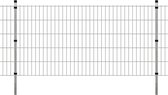 Decoways - Dubbelstaafmatten en palen 2008x1030 mm 8 m zilverkleurig