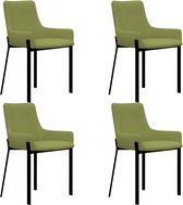 Decoways - Eetkamerstoelen 4 st stof groen