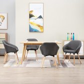 Decoways - Eetkamerstoelen 4 stuks stof donkergrijs